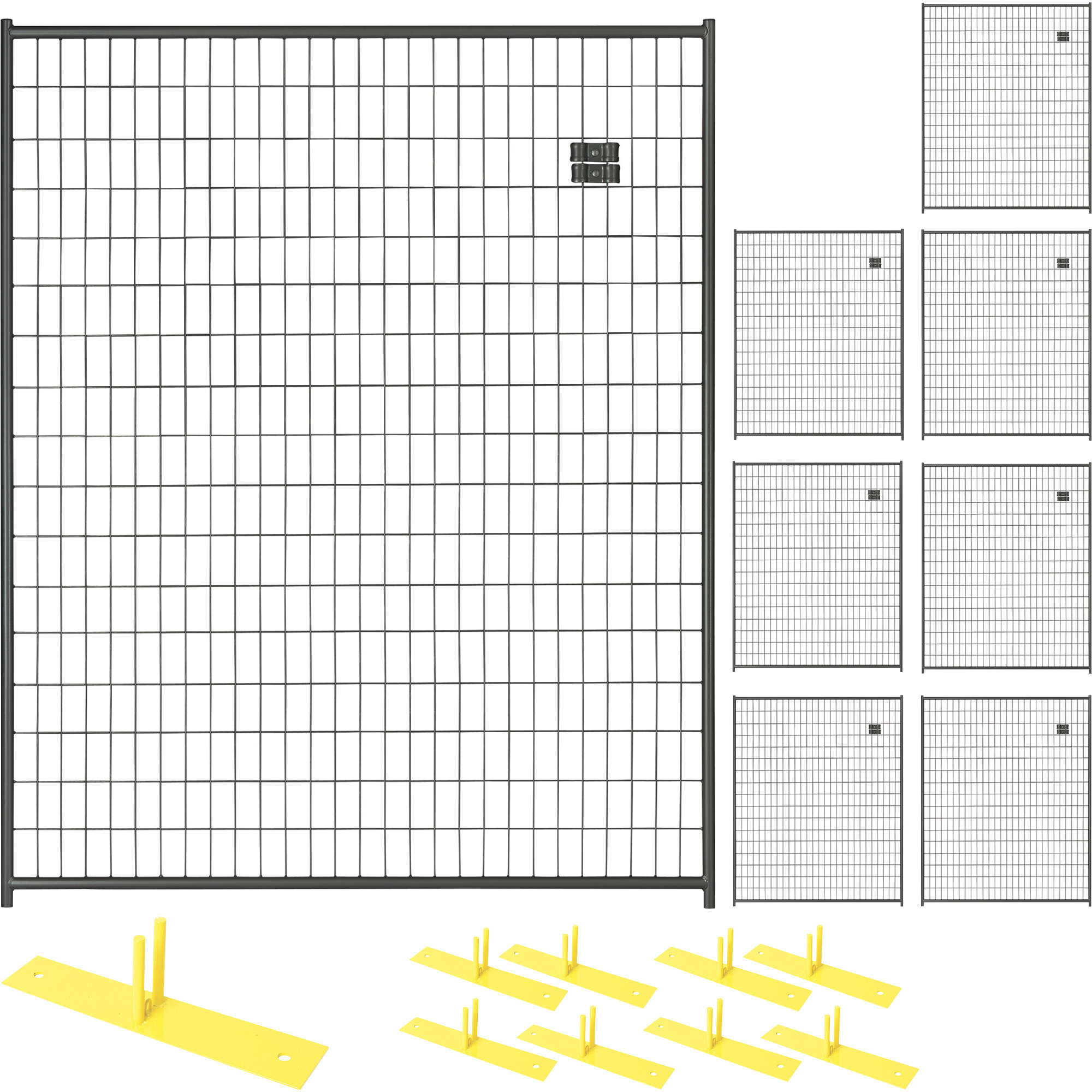 Jewett-Cameron 8-Panel Perimeter Patrol Kit, Black, Temporary Fence Panels, Each 5ft. x 6ft., Model# RF 1010 WWP